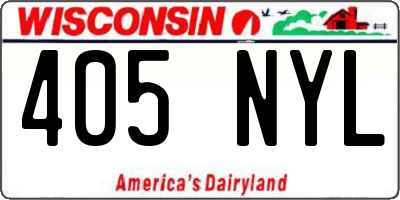 WI license plate 405NYL