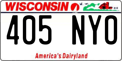 WI license plate 405NYO