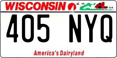 WI license plate 405NYQ
