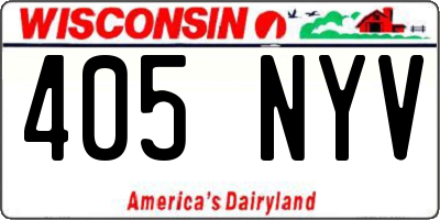 WI license plate 405NYV