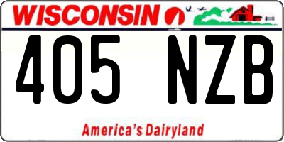 WI license plate 405NZB