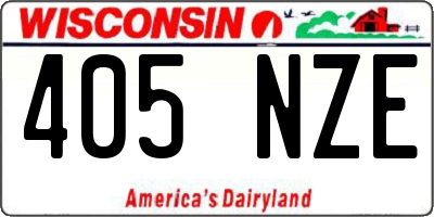 WI license plate 405NZE