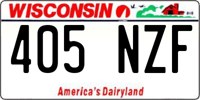 WI license plate 405NZF
