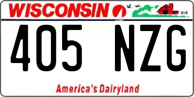 WI license plate 405NZG