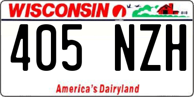 WI license plate 405NZH