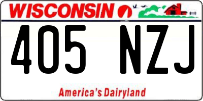 WI license plate 405NZJ