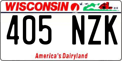 WI license plate 405NZK