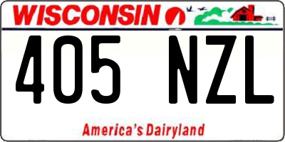 WI license plate 405NZL