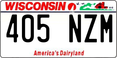 WI license plate 405NZM