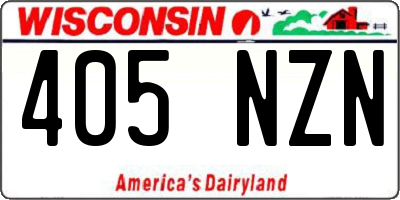 WI license plate 405NZN