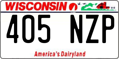 WI license plate 405NZP
