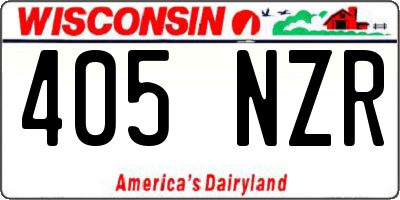 WI license plate 405NZR