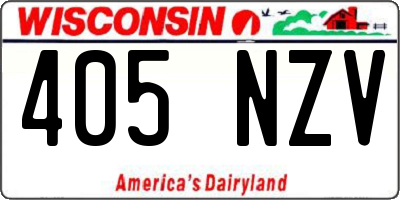 WI license plate 405NZV