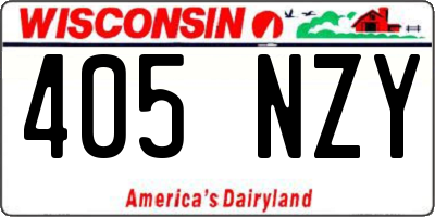 WI license plate 405NZY
