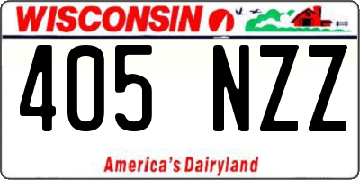 WI license plate 405NZZ