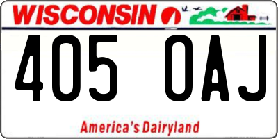 WI license plate 405OAJ