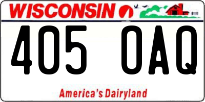 WI license plate 405OAQ