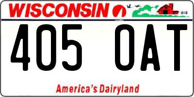 WI license plate 405OAT