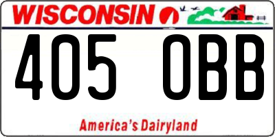 WI license plate 405OBB