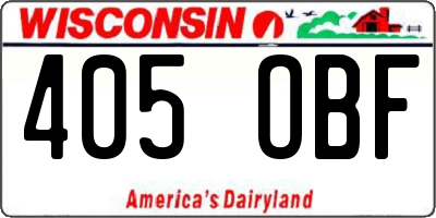 WI license plate 405OBF
