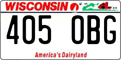 WI license plate 405OBG