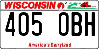 WI license plate 405OBH