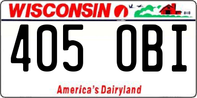 WI license plate 405OBI