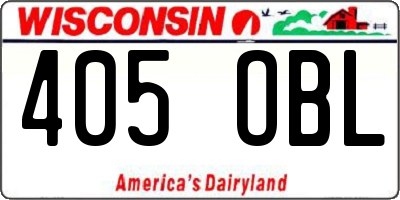 WI license plate 405OBL