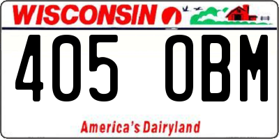 WI license plate 405OBM