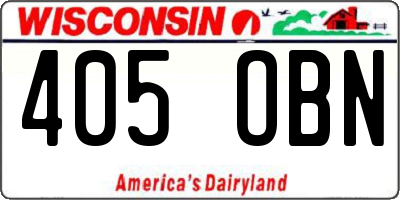 WI license plate 405OBN