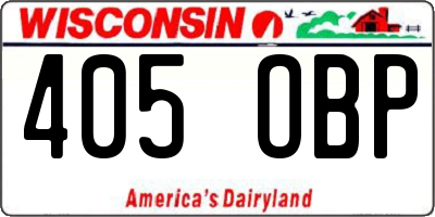 WI license plate 405OBP