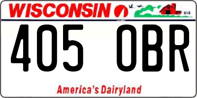WI license plate 405OBR