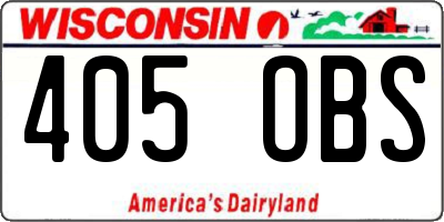 WI license plate 405OBS