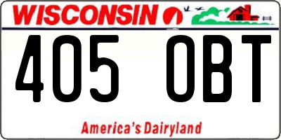 WI license plate 405OBT