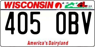 WI license plate 405OBV