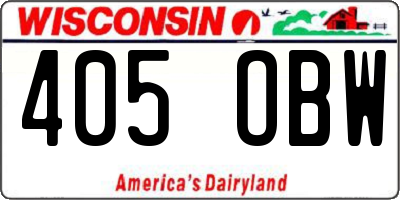 WI license plate 405OBW