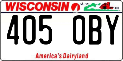 WI license plate 405OBY