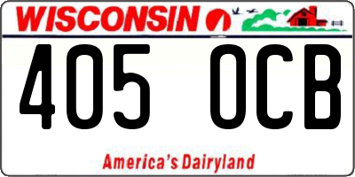 WI license plate 405OCB