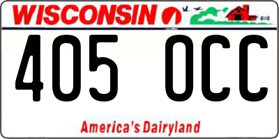 WI license plate 405OCC