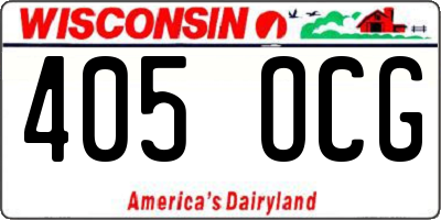 WI license plate 405OCG