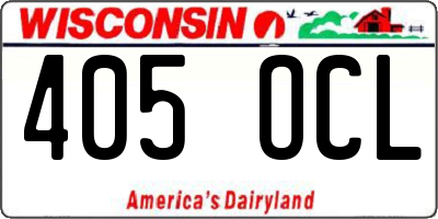 WI license plate 405OCL
