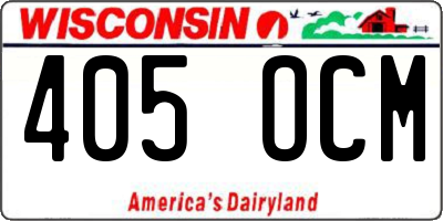WI license plate 405OCM