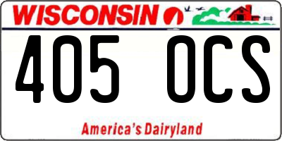 WI license plate 405OCS