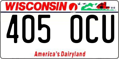 WI license plate 405OCU