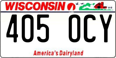 WI license plate 405OCY