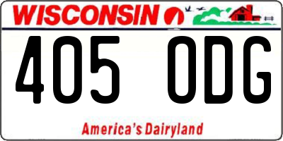 WI license plate 405ODG