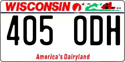 WI license plate 405ODH