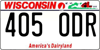 WI license plate 405ODR