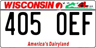 WI license plate 405OEF