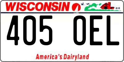 WI license plate 405OEL